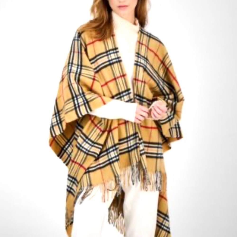 Cozy Plaid Ruana Made in Italy O/S